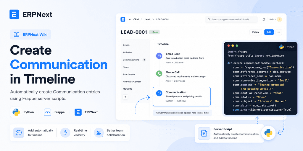Create Communication in Timeline