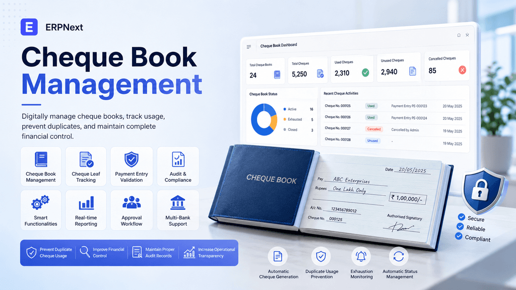 Cheque Book Management in ERPNext
