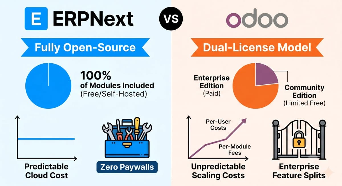 ERPNext vs Odoo comparison hero banner