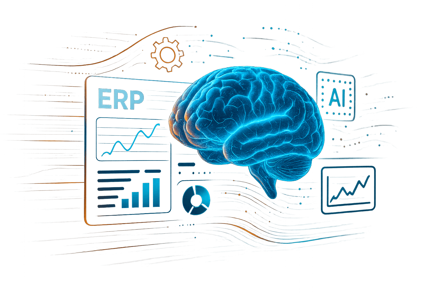 ERP AI Automation Technology Illustration