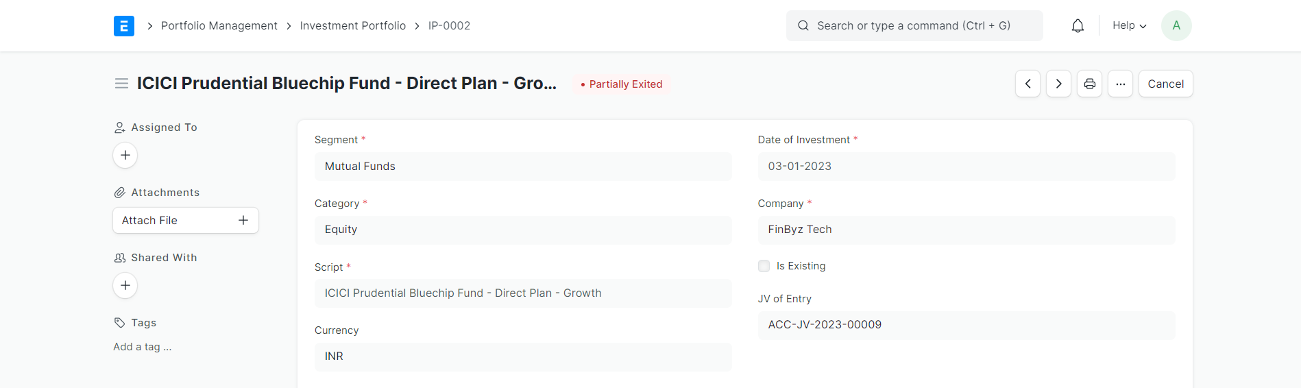 Investment Form